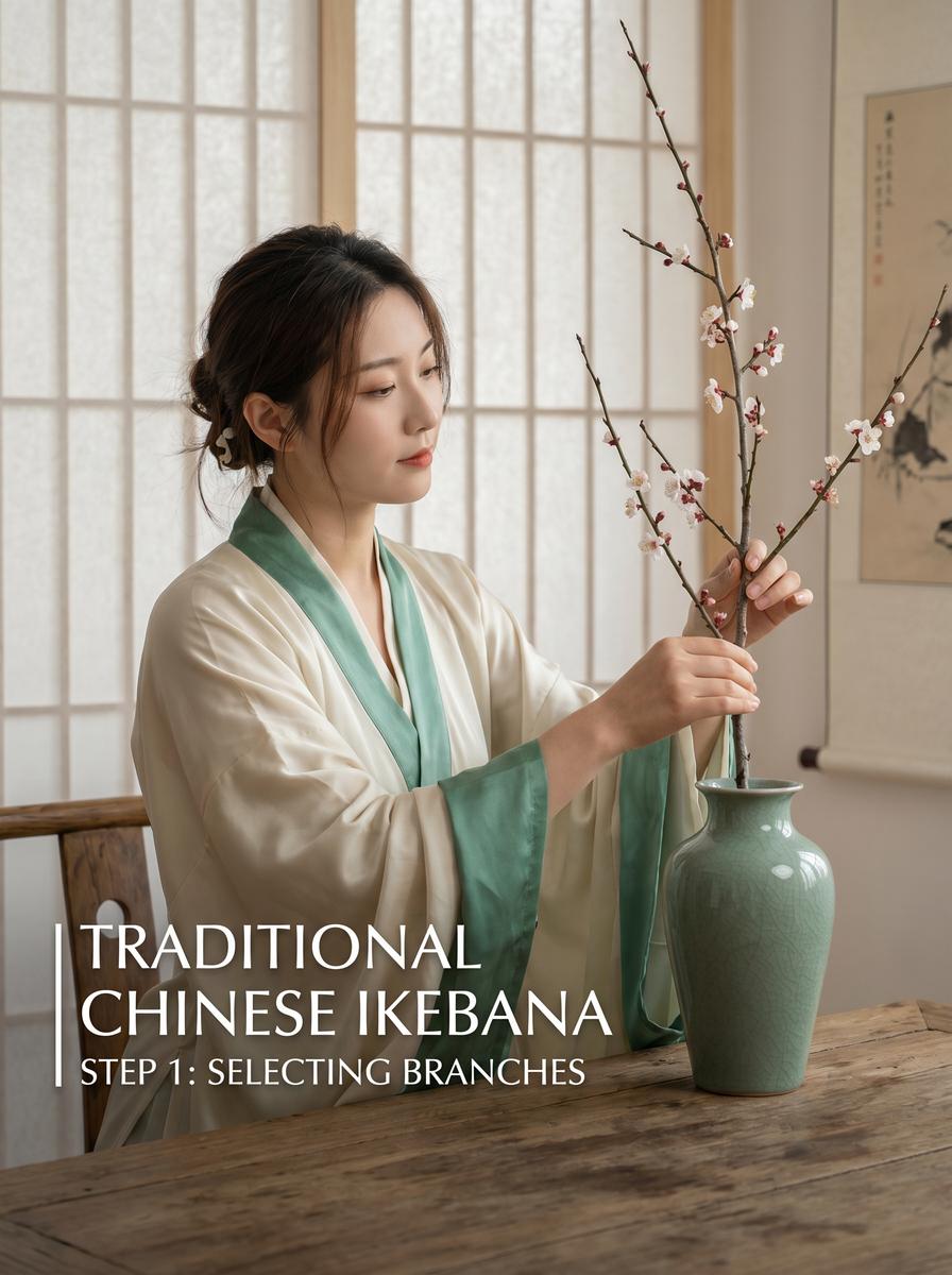 17C 东方插花视频演示：梅花枝的雅致造型美学 - www.ltmtnff.cn