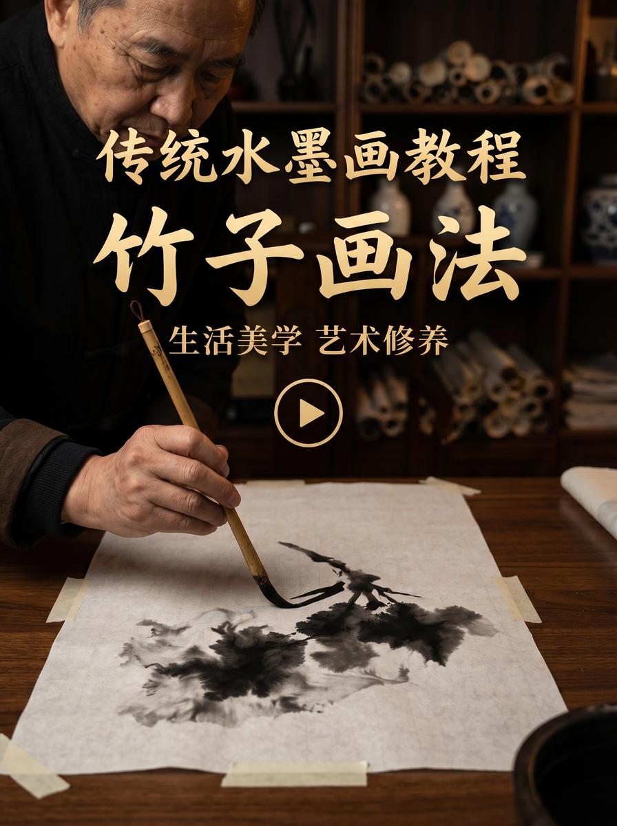 17C 水墨画视频教程：竹子画法入门与笔墨技法 - www.ltmtnff.cn